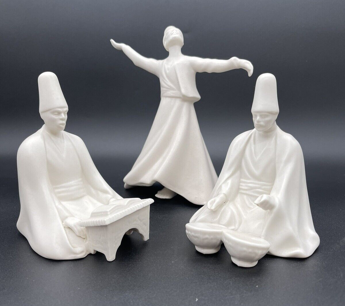 Yildiz Pasabahke Porcelain Turkish \'Whirling Dervish\' Sufi Dancer (SET of 3) EUC