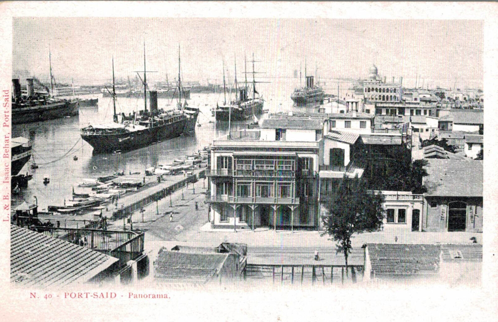 Port Said,Egypt,North Africa,Panorama of Port,Ships in Port,c.1901-06