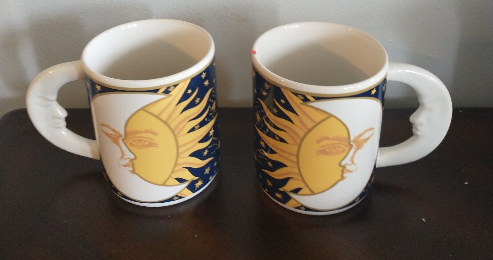 Vintage Vitromaster Celestial Coffee Mugs From 1993 Sun Moon Stars
