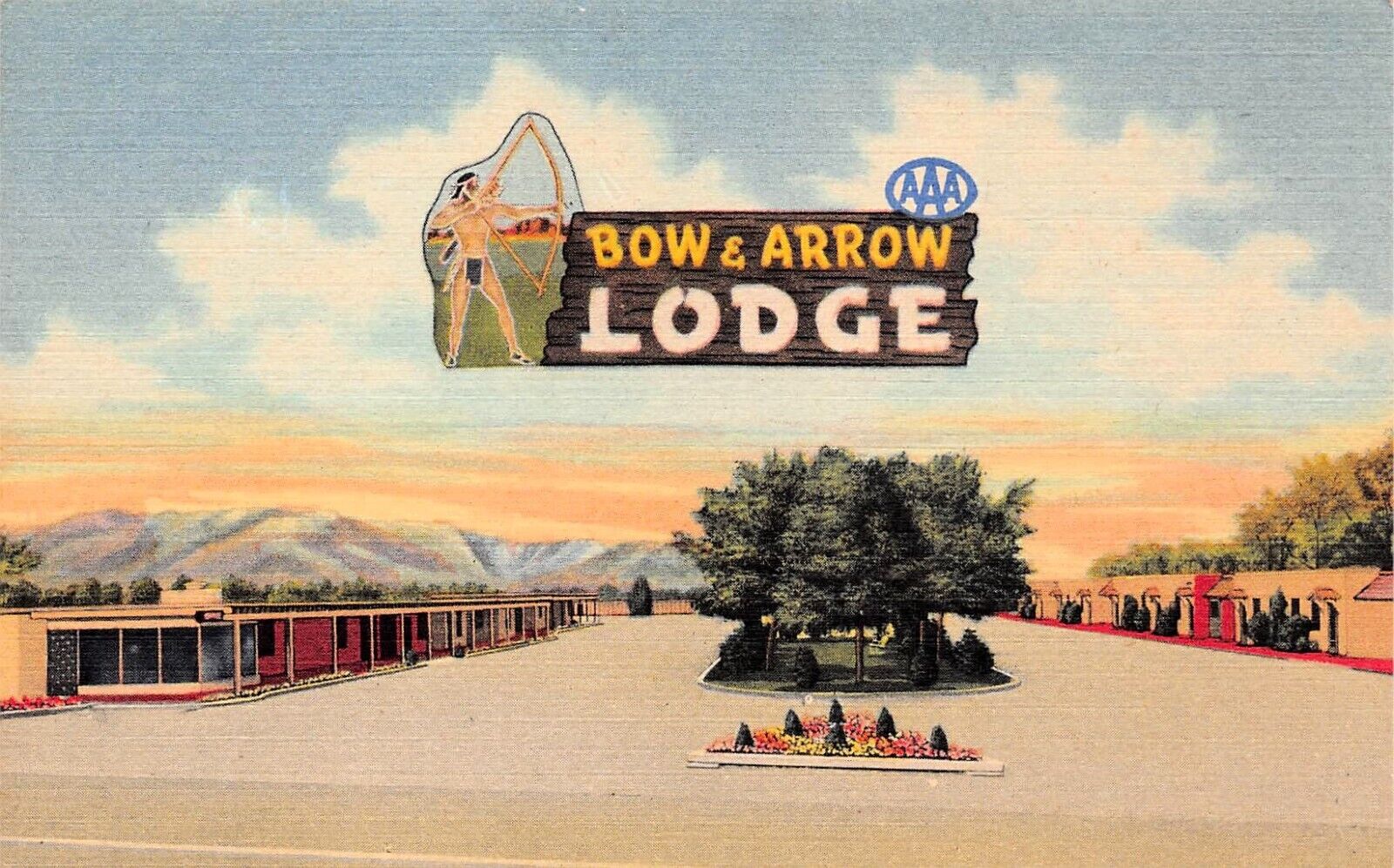 Albuquerque NM New Mexico Route Hwy 66 Bow Arrow Lodge Motel Vtg Postcard D39