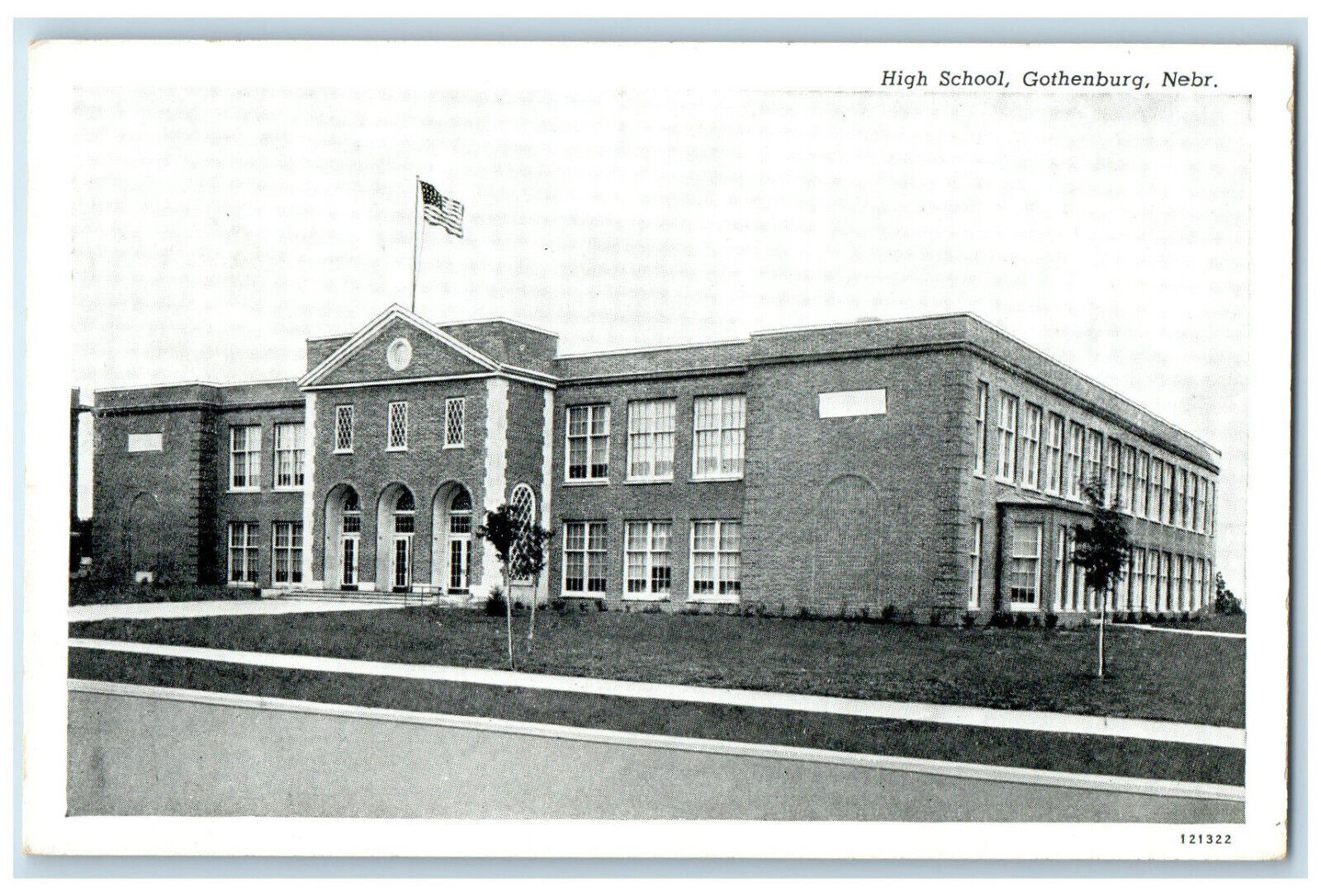c1950's Front View High School Gothenburg Nebraska NE Vintage Unposted Postcard