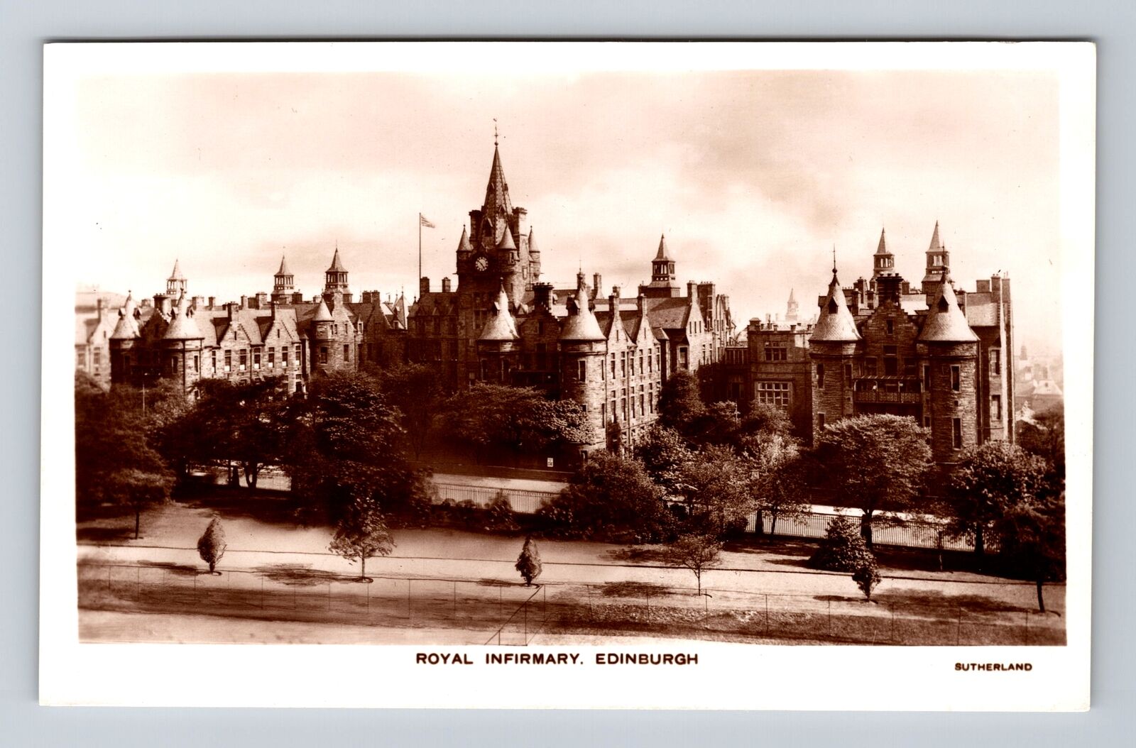 Edinburgh Scotland, Historic 1879 Royal Infirmary Buildings, Vintage Postcard