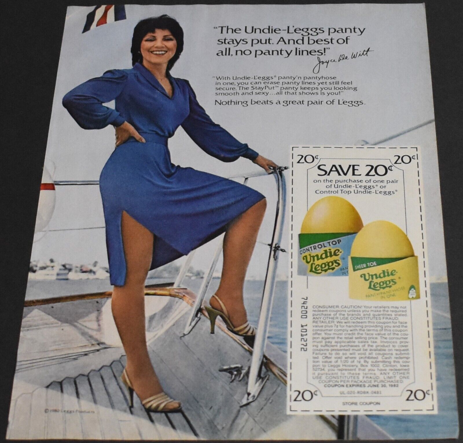 1980 Print Ad Sexy Heels Fashion Lady Long Legs Joyce DeWitt L'eggs Pantyhose