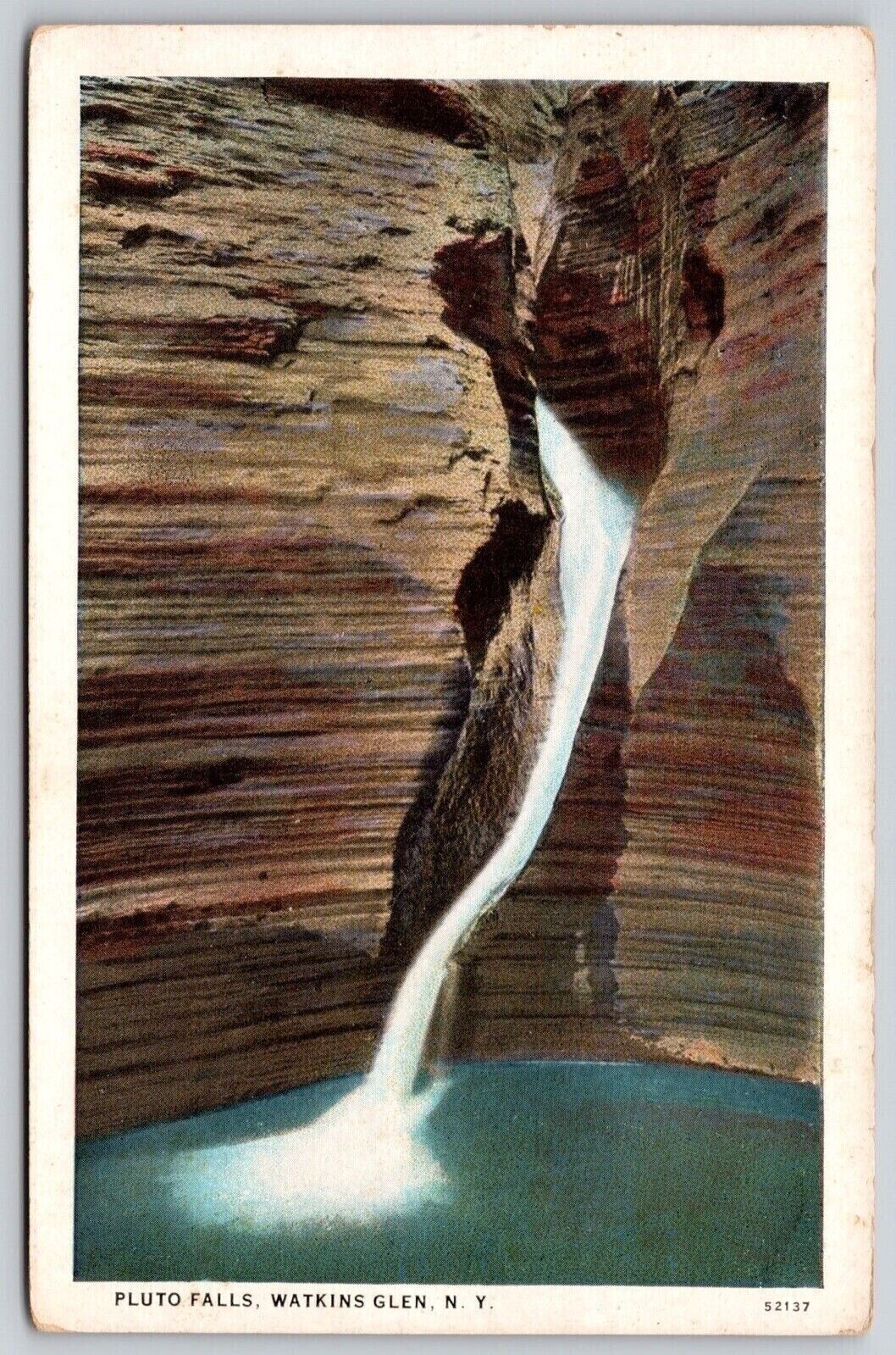 Pluto Falls Watkins Glen New York Waterfall Rock Formation Pool Vintage Postcard