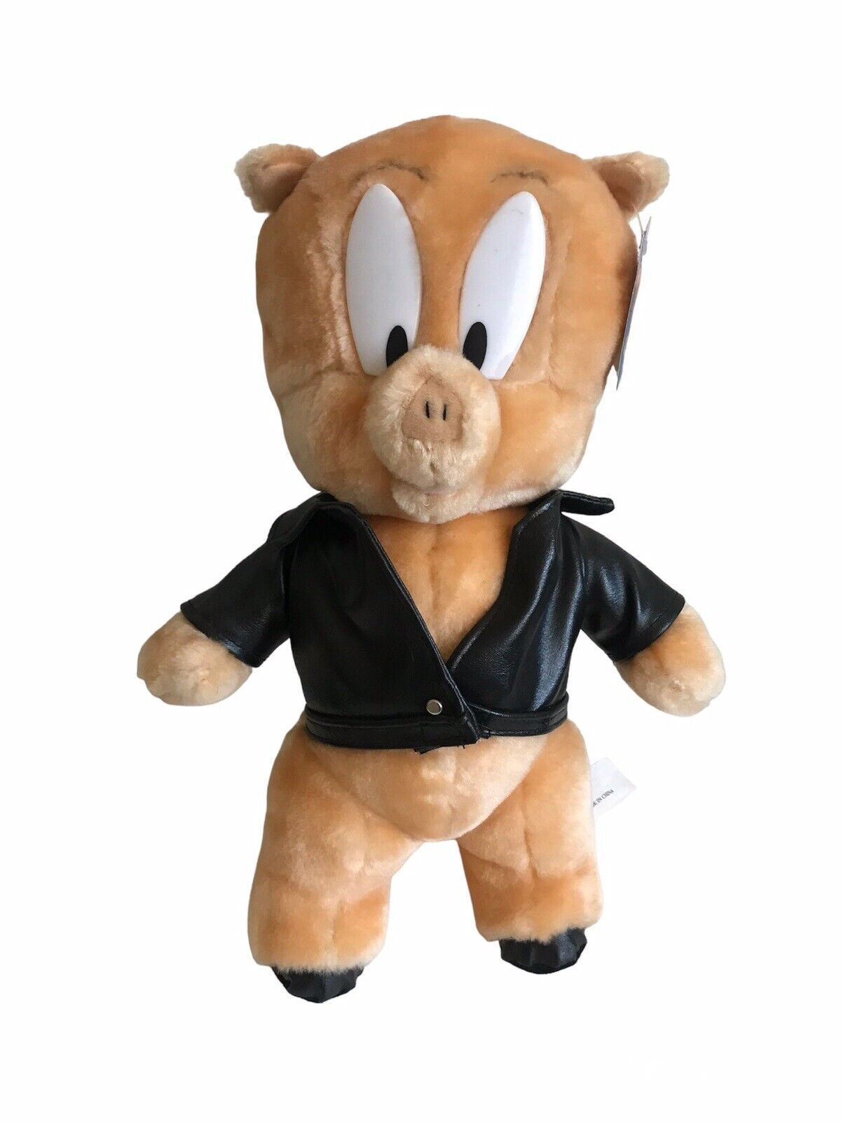 Vintage 1997 Looney Tunes Porky Pig Plush Leather Jacket  Warner Bros NWT