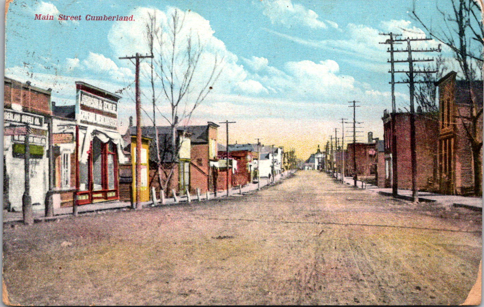 Cumberland Old Main Street View Dirt Road Shops Vintage c 1909 Postcard