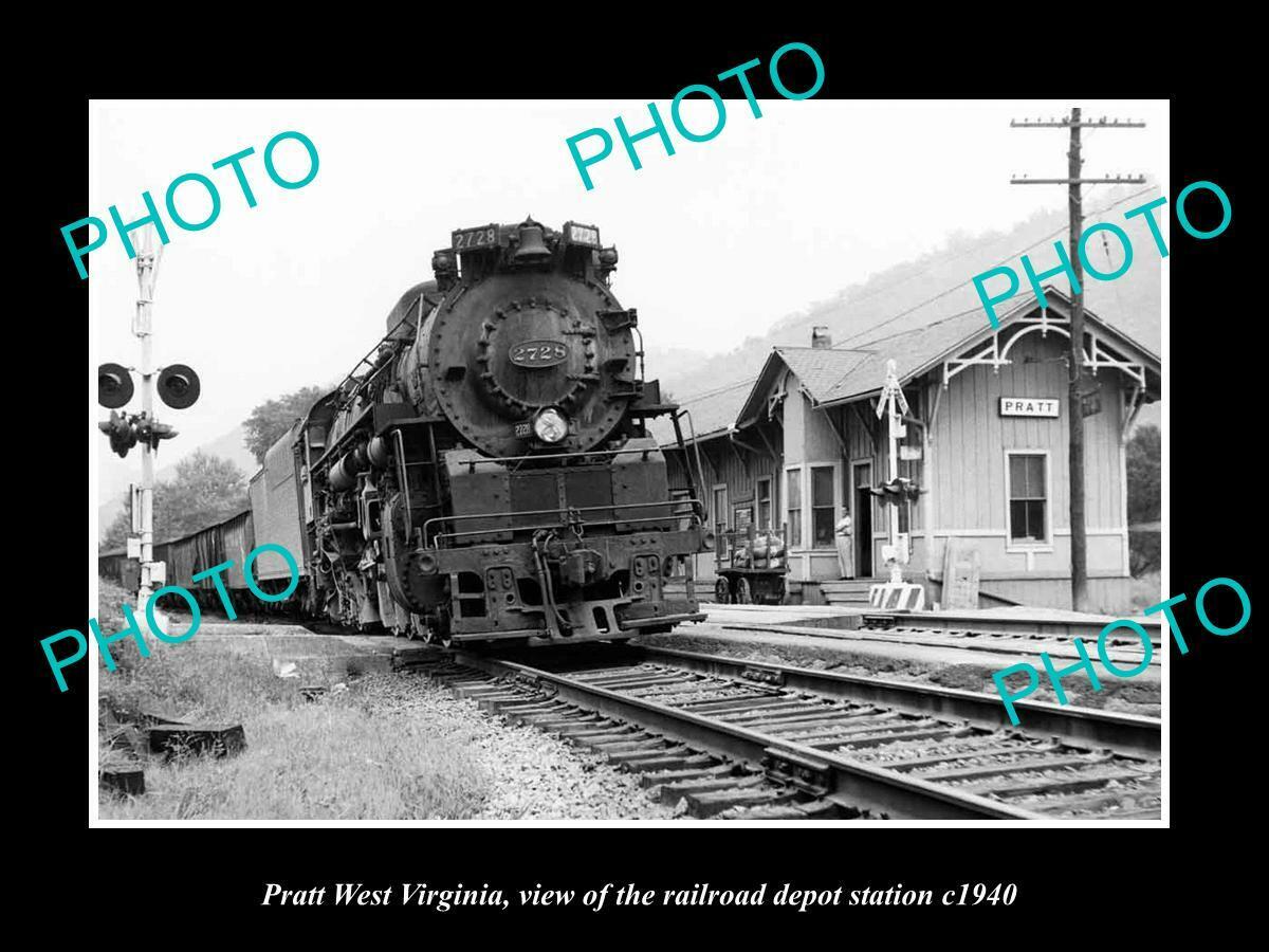OLD 8x6 HISTORIC PHOTO OF PRATT WEST VIRGINIA THE RAILROAD DEPOT STATION c1940