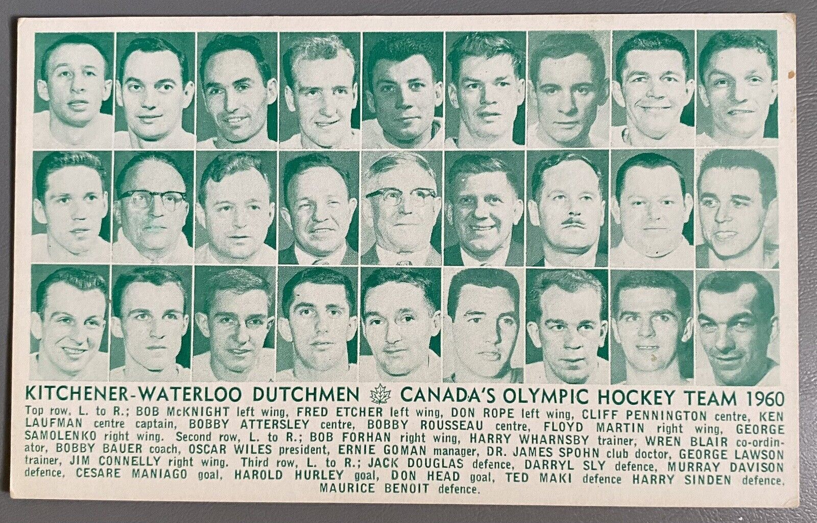 Fred Etcher LDS Mormon Hockey Record Holder 1960 Olympic Team Canada RPPC Scarce