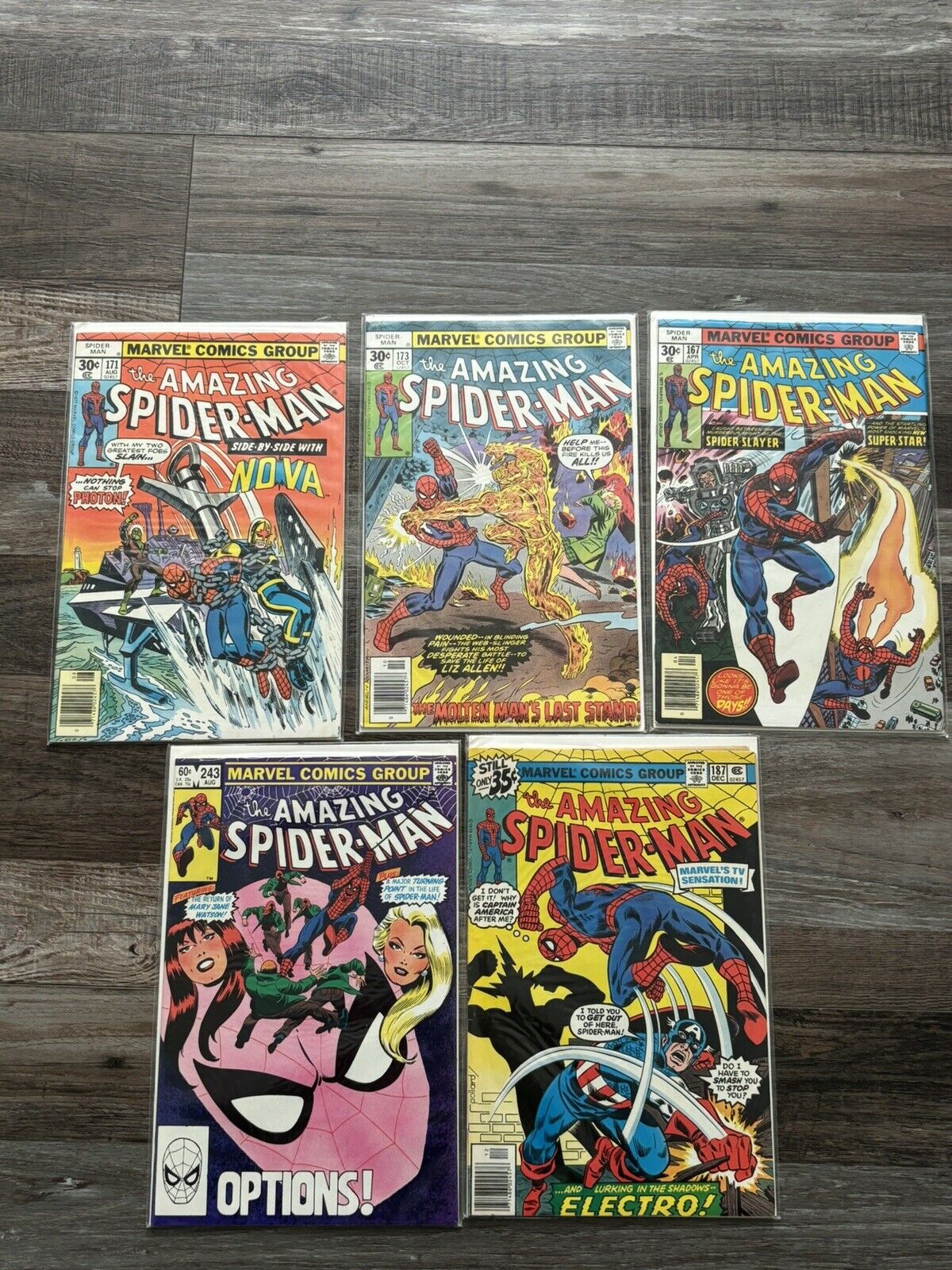 Vtg 70s/80s Marvel The Amazing Spider-Man Comic Books Lot Of 5
