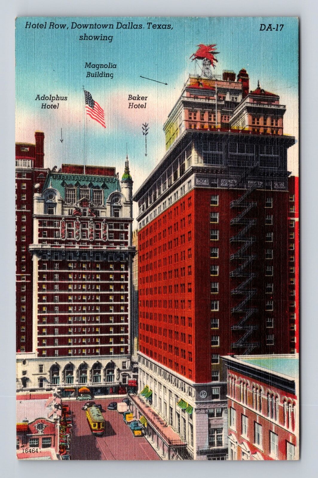 Dallas TX-Texas, Hotel Row Downtown, Antique, Vintage c1949 Souvenir Postcard