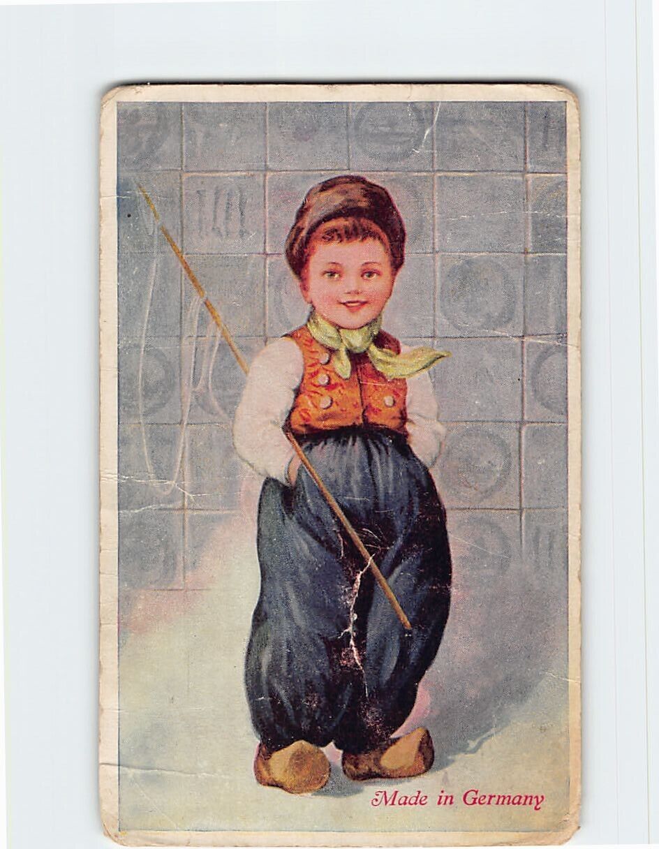 Postcard A Boy in Traditional Wear Made in Germany