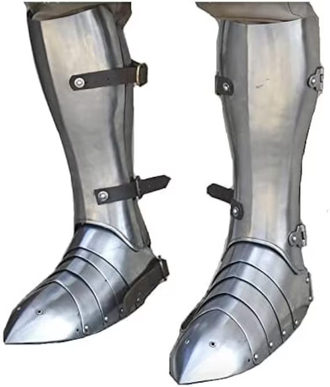 Medieval Steel Greaves Armour Pair With Sabaton Sca Combat Fighting Armour