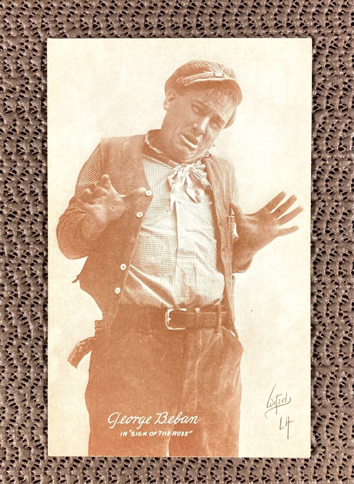 Antique Hollywood Silent Era George Beban Postcard Witzel L.A. c 1920 Unused