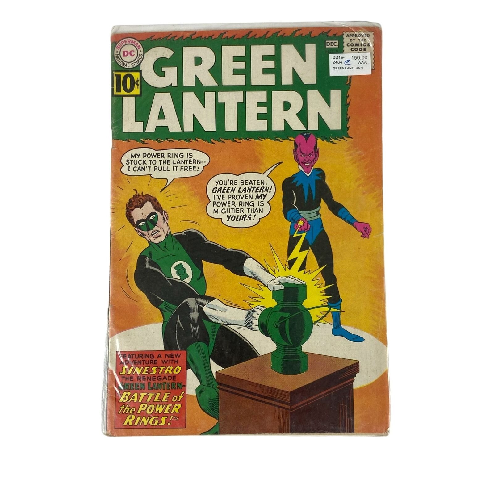 Green Lantern Comic Issue 9 Dec 1961 DC Sinestro