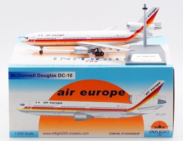 InFlight200 Douglas DC-10-30 Air Europe OO-JOT (with stand) Ref: IF103AE0923P