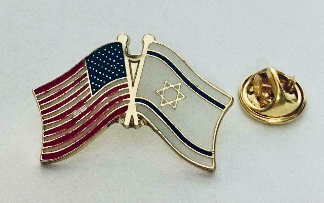 USA - Israel FRIENDSHIP CROSSED FLAGS LAPEL PIN 
