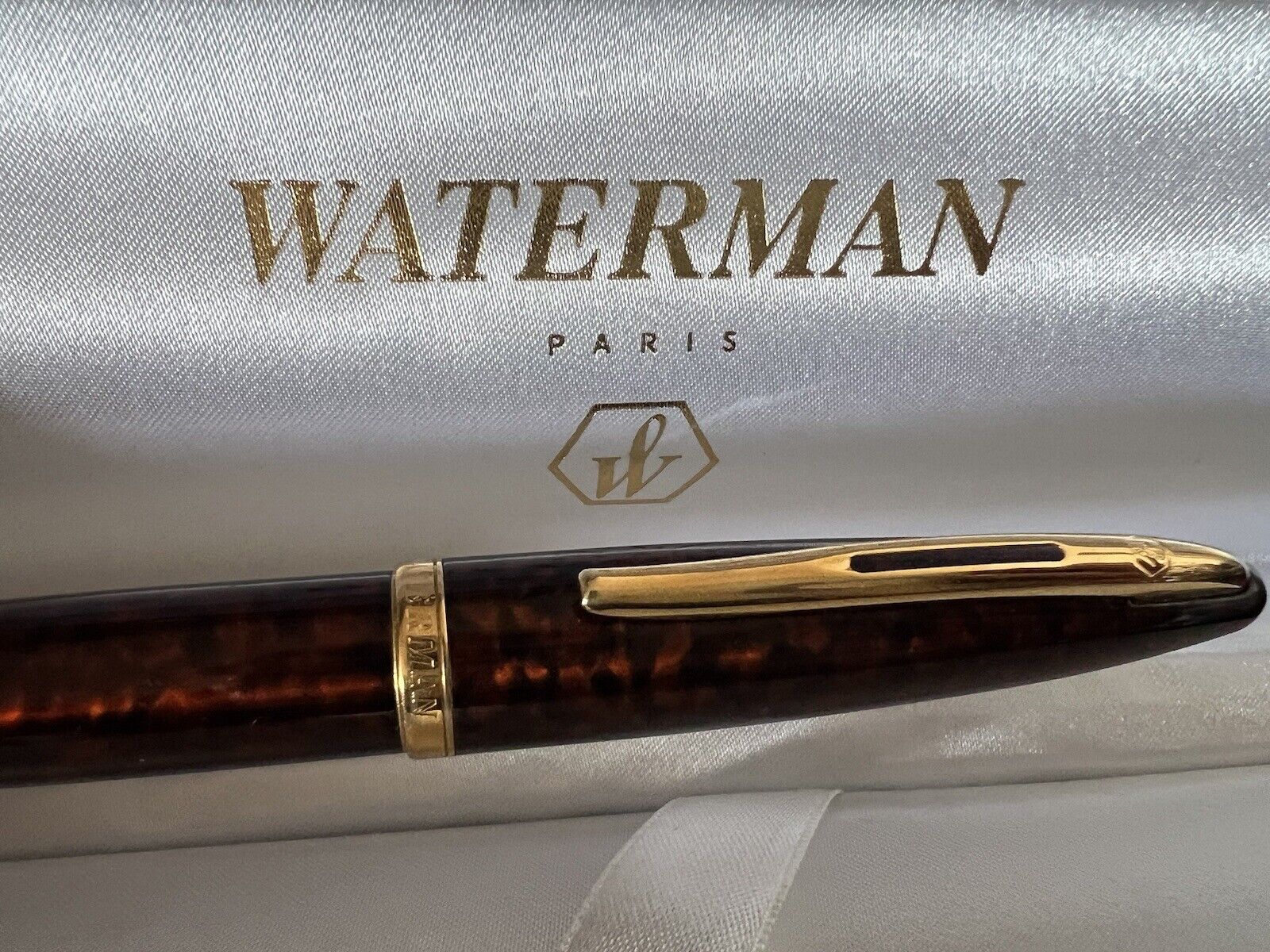 Waterman Pen Sphere Carene Deluxe Lacquer Marbled Gold