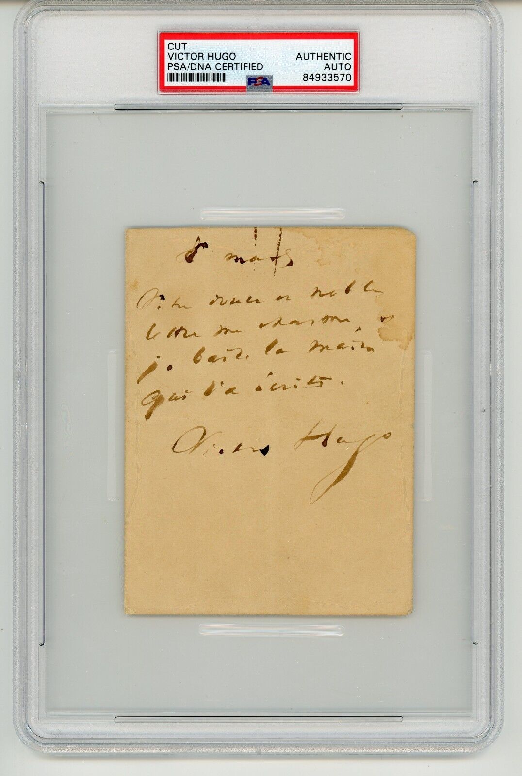 Victor Hugo ~ Signed Autographed Letter Signature French Writer ~ PSA DNA