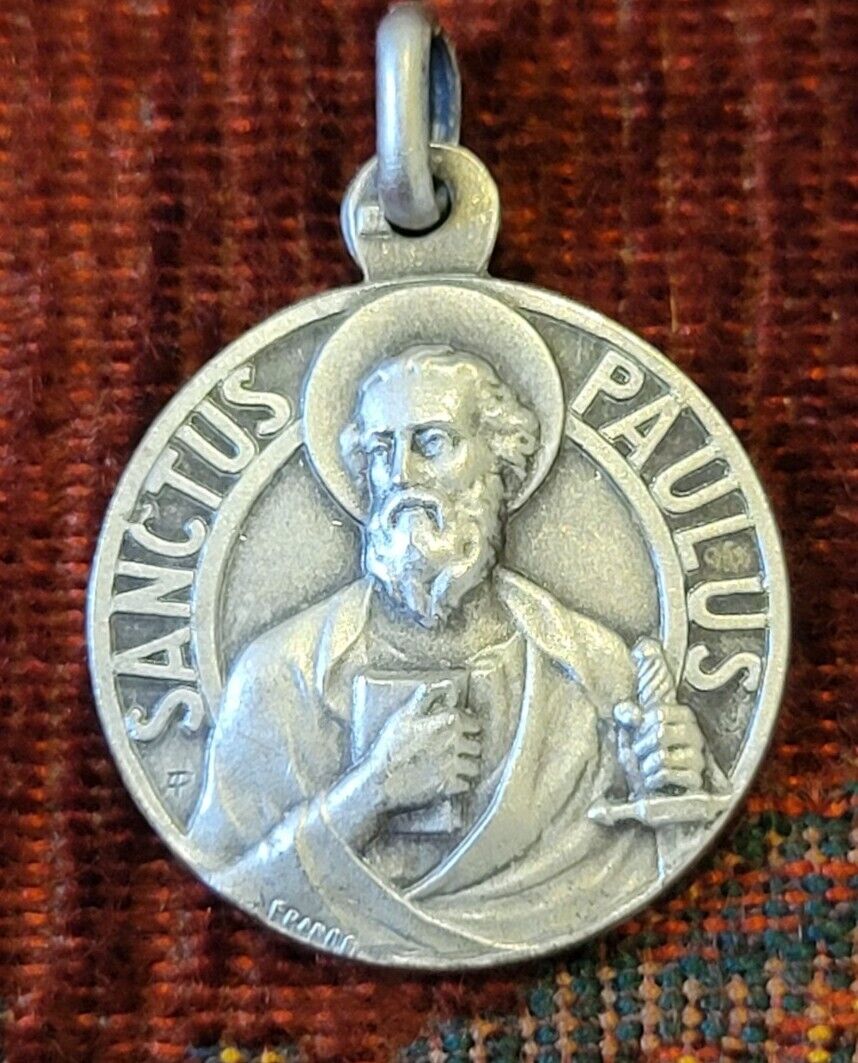 St. Paul Vintage & New Sterling Medal Catholic France Patron Of Missions