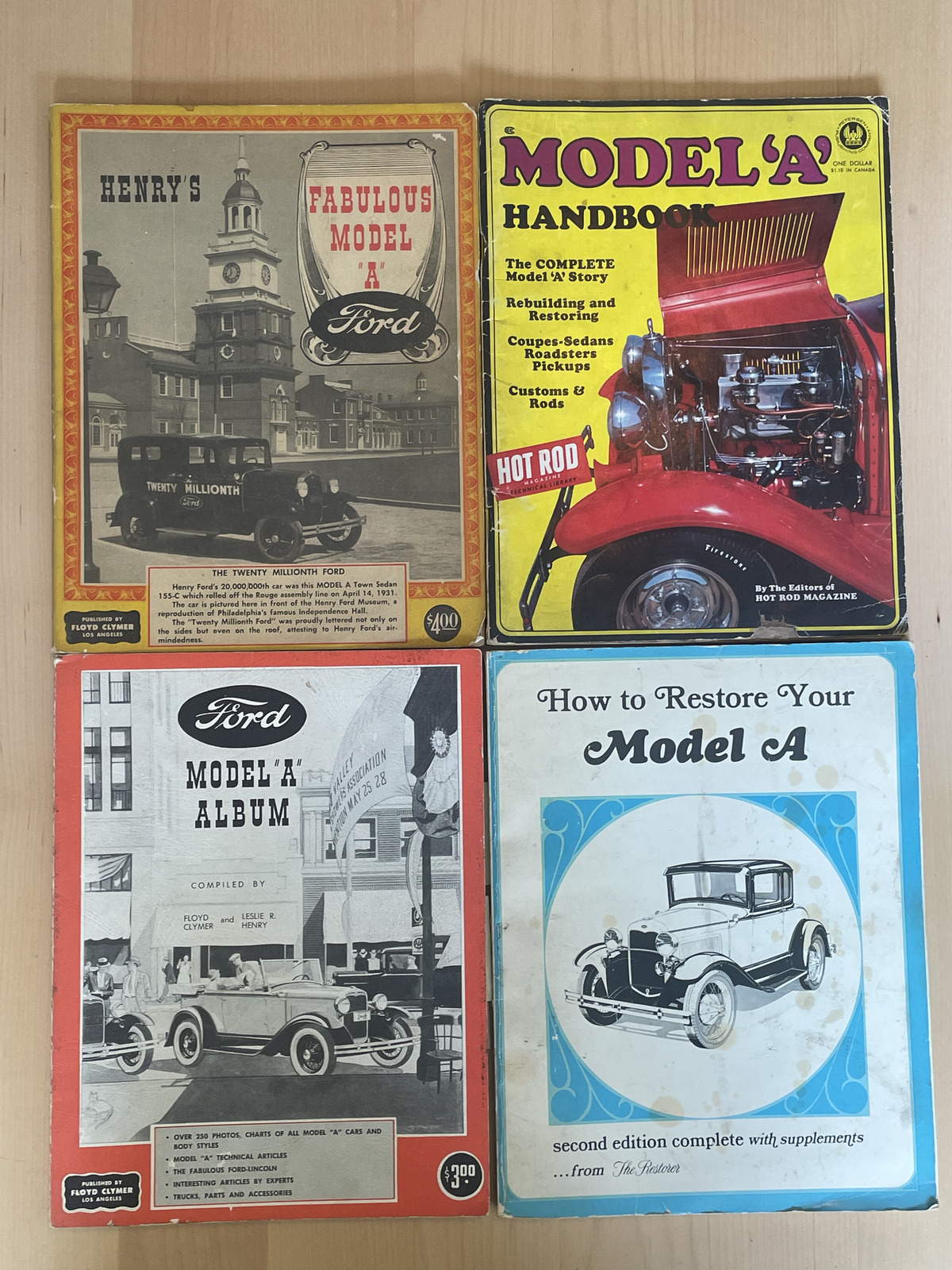 Lot 4 Vintage Ford Model A Books Henry Fabulous Handbook Album How to Restore