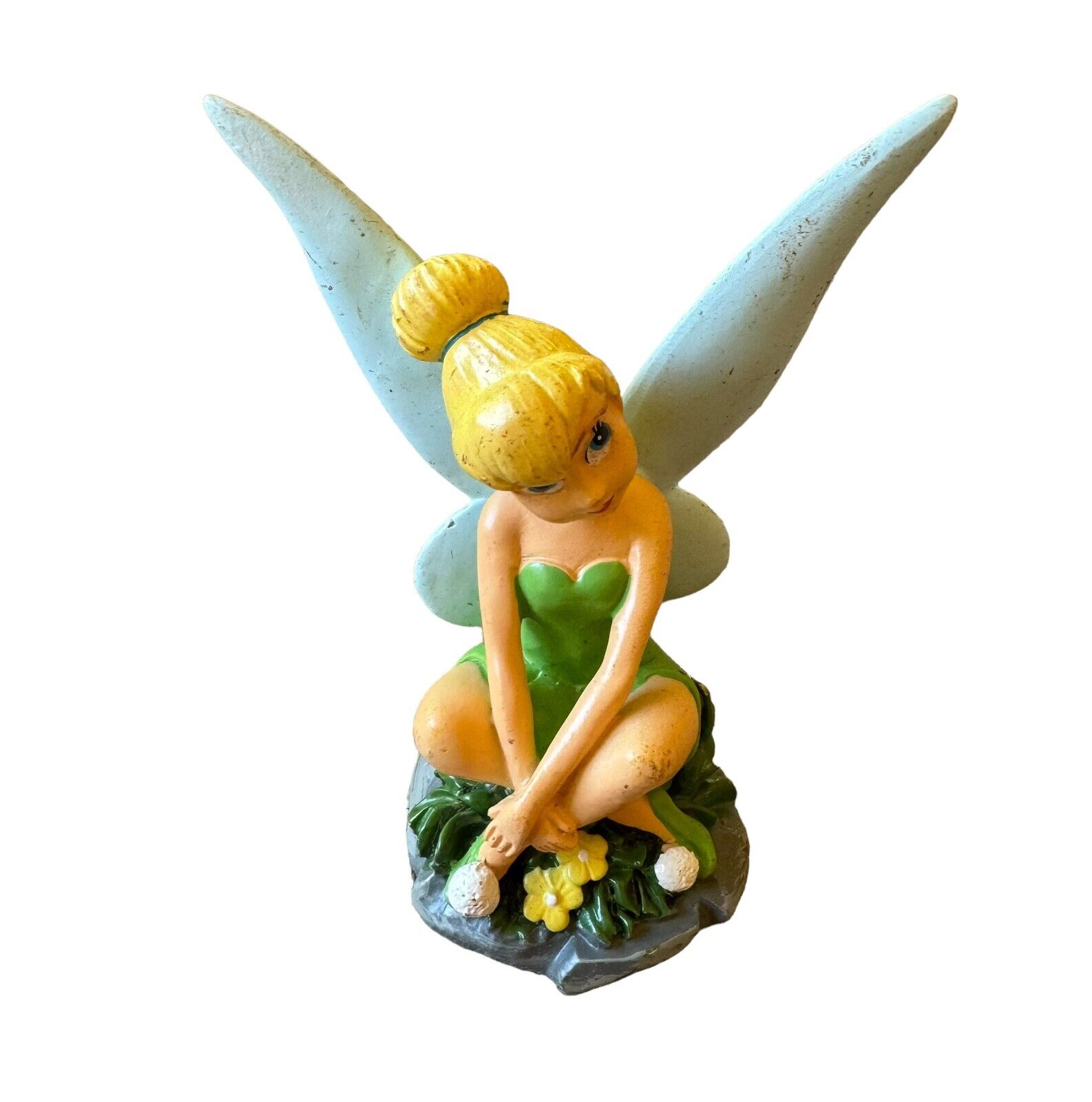 Vintage Resin Disney Statue Tinkerbell Sitting Crossleg (Peter Pan) 3.9” x 3.25”