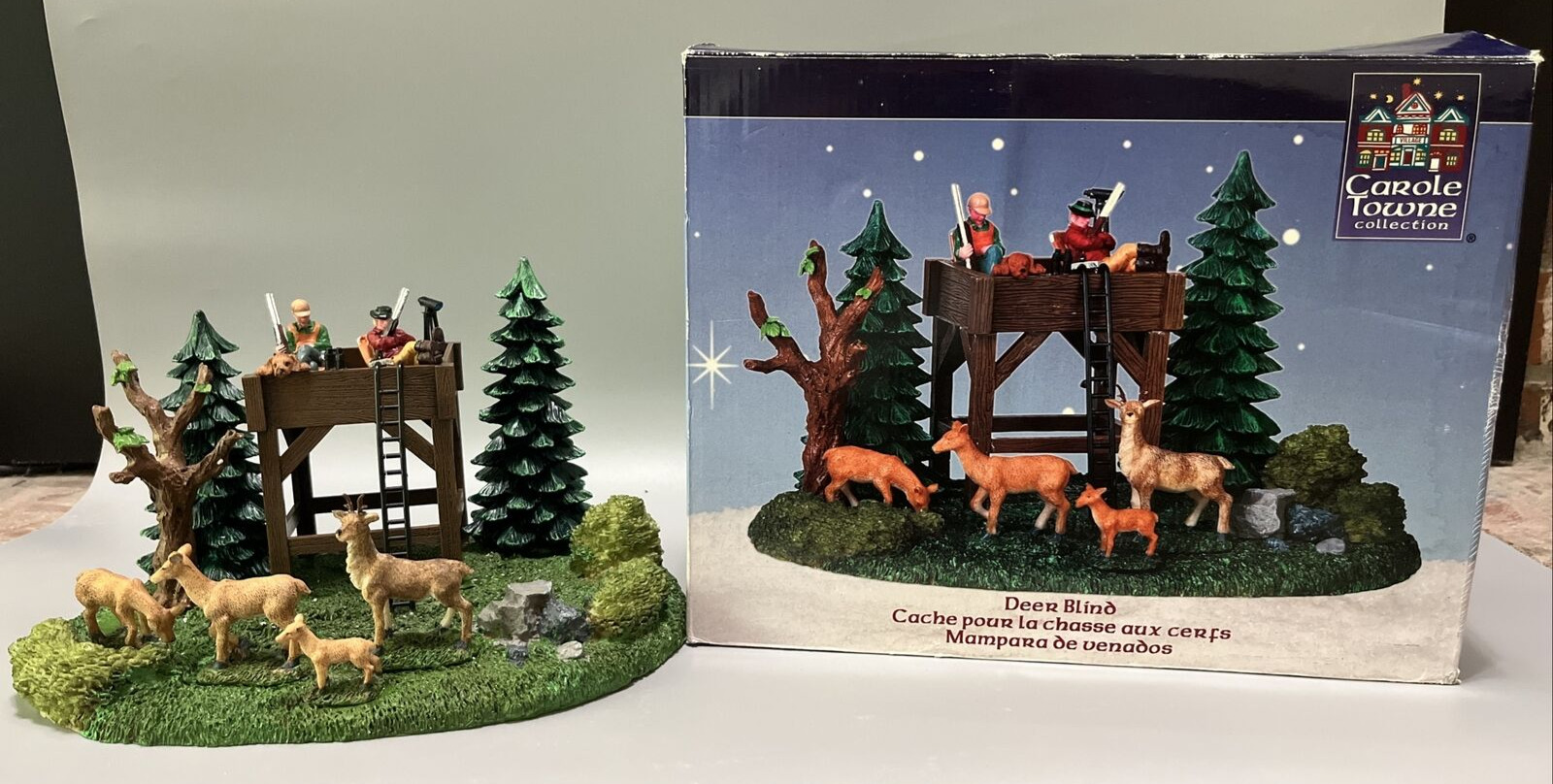 Lemax Carole Towne Collection Deer Hunting Porcelain Christmas Village House