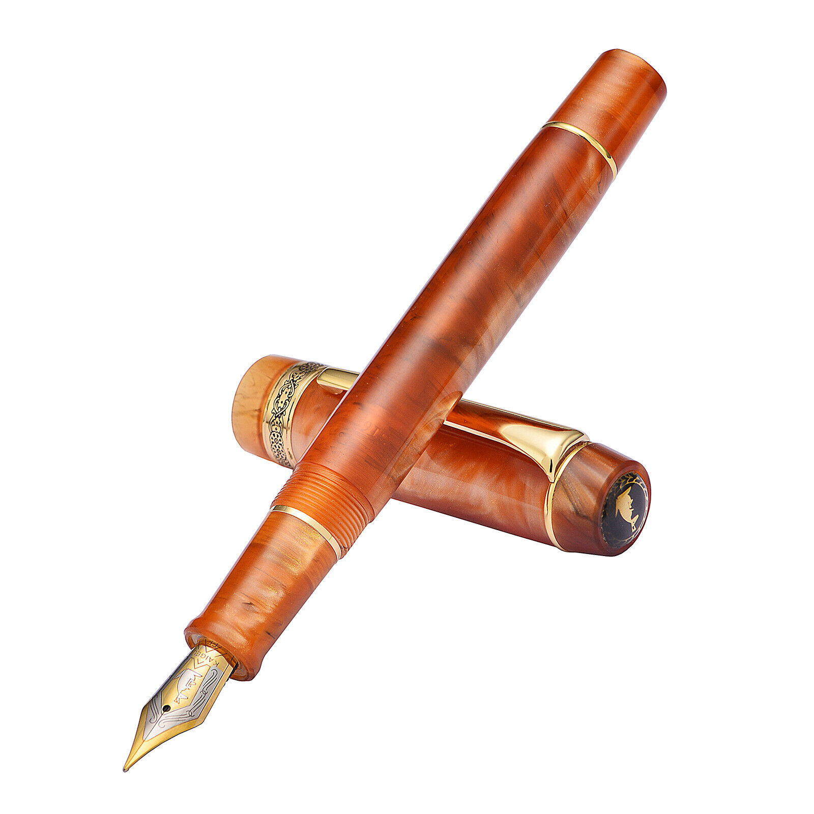 Kaigelu 316A Celluloid Fountain Pen, Iridium EF/F/M Nib Beautiful Brown Gift Pen