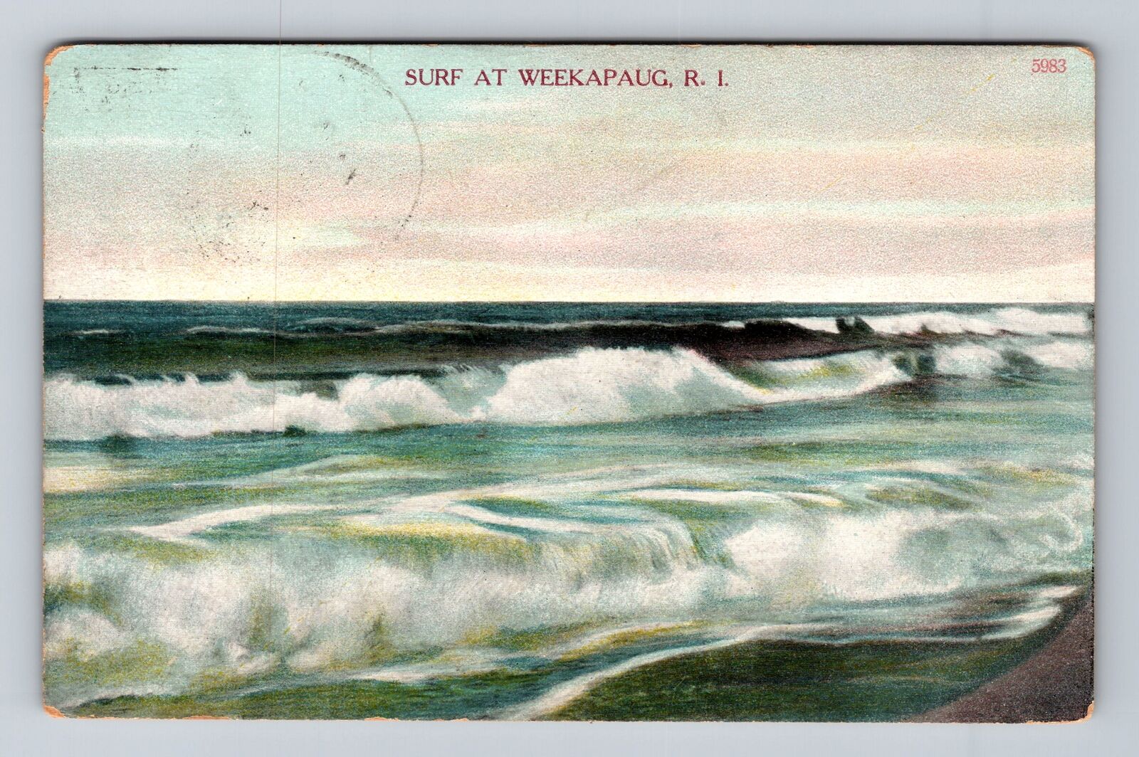 Weekapaug RI-Rhode Island, Surf, Antique, Vintage Postcard