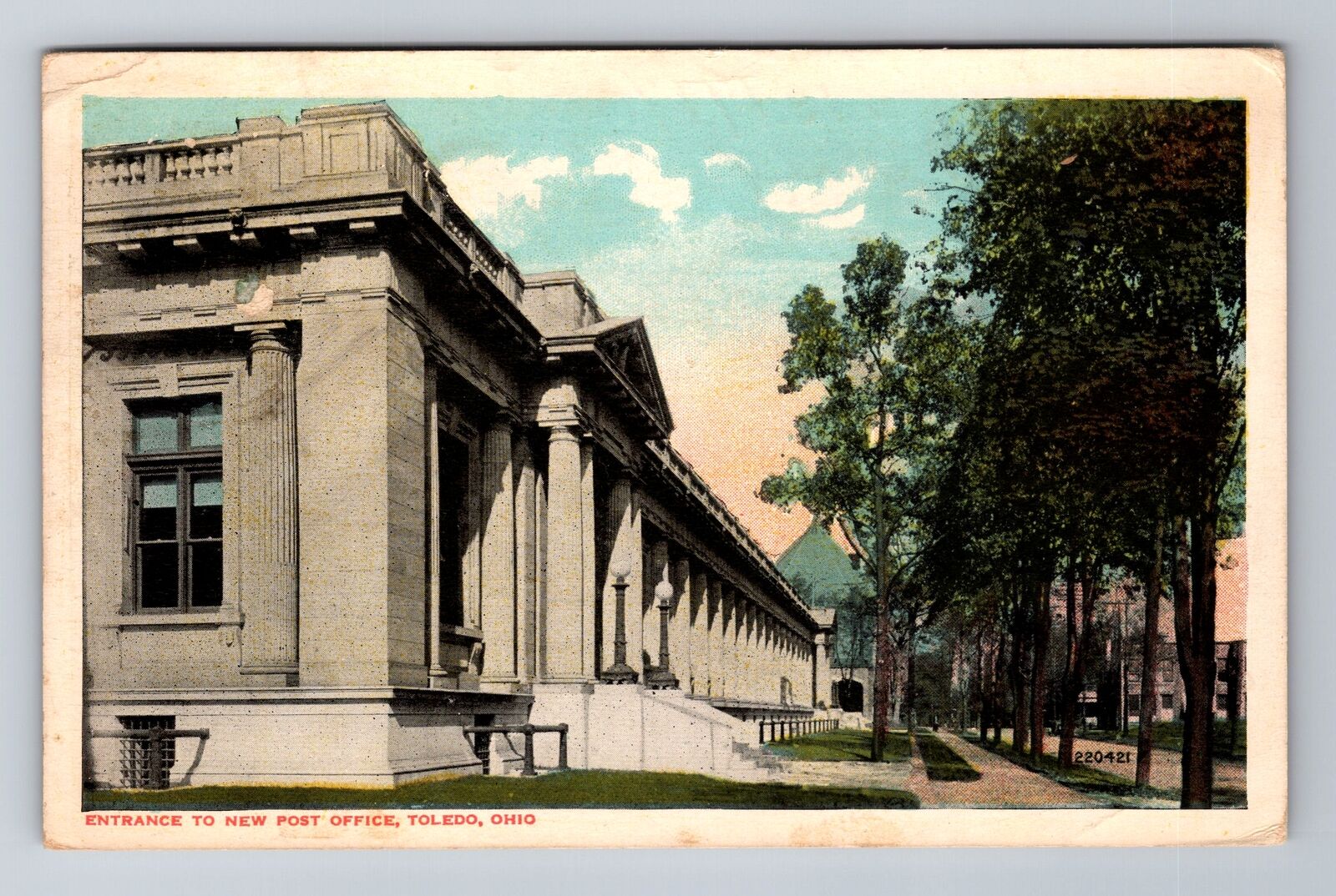 Toledo OH-Ohio, Entrance to New Post Office, c1917 Antique Vintage Postcard
