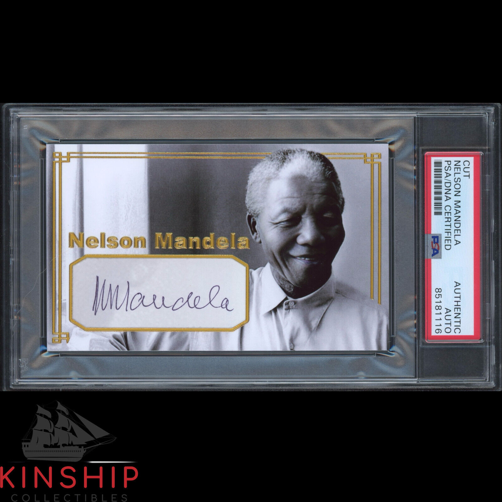 Nelson Mandela signed Cut Custom Card PSA DNA Slab South Africa President C2621