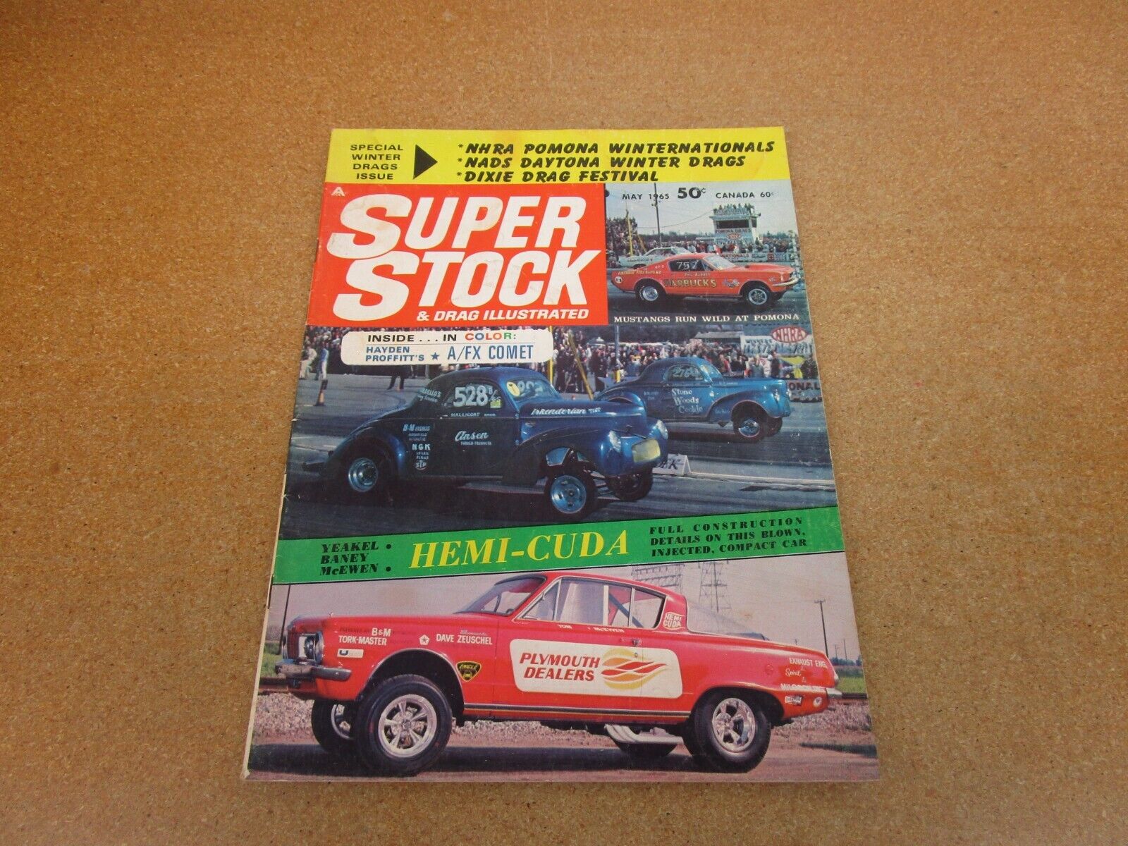 SUPER STOCK & DRAG ILL magazine May 1965 Hemi Cuda Dodge Ford Mustang racing