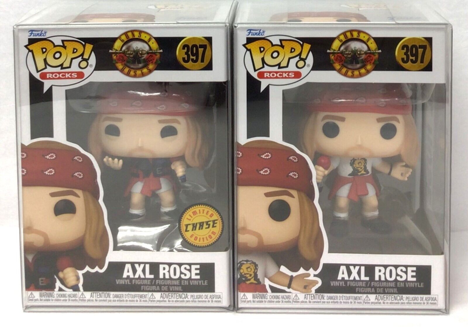 Funko Pop Guns N' Roses Alx Rose #397 Common and CHASE Set of 2 with Protectors