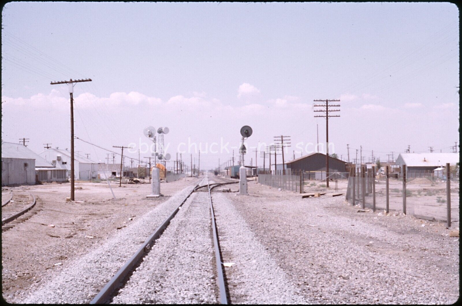 Original Slide Southern Pacific SP Signal & Yard Scene Lancaster CA 1979