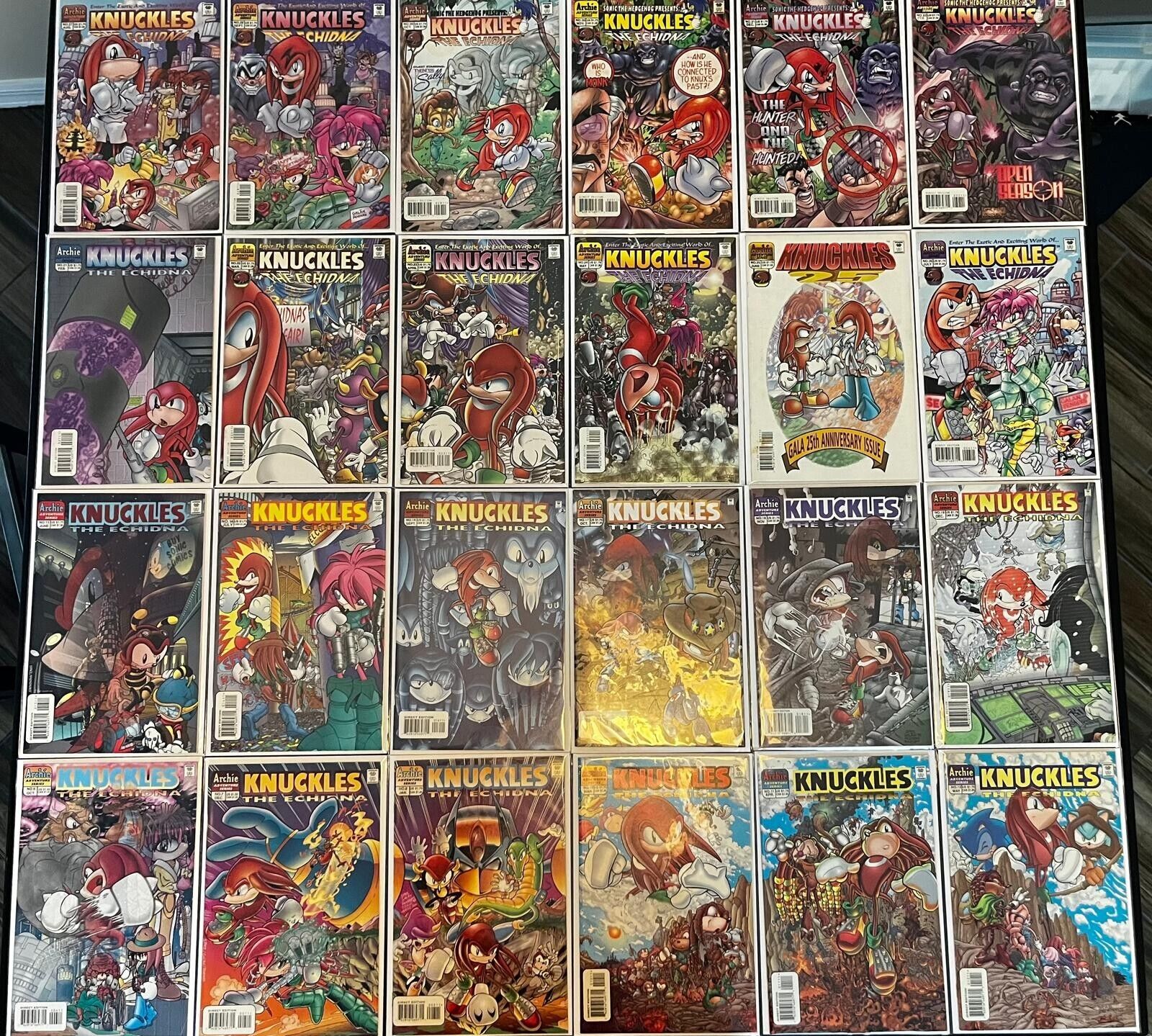 KNUCKLES THE ECHIDNA Archie 24-Book Comic Lot with #6 7 8 10 11 12 13 14 16 17 +