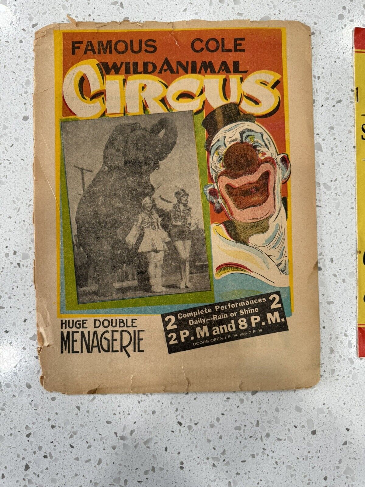 Vintage Authentic Circus Advertising & Posters Cole Bro 1959