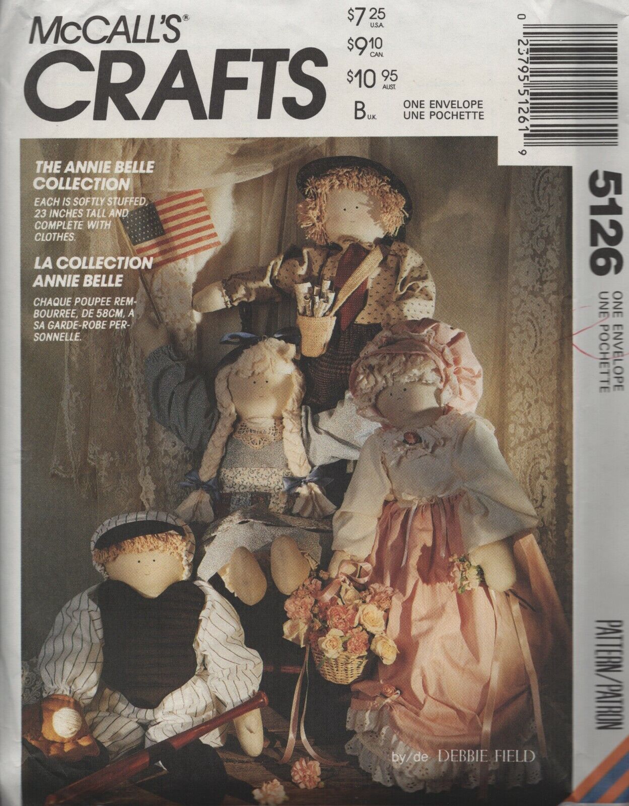 McCall’s Crafts 5126 Annie Bell Collection  23” Doll And Clothes Pattern UNCUT