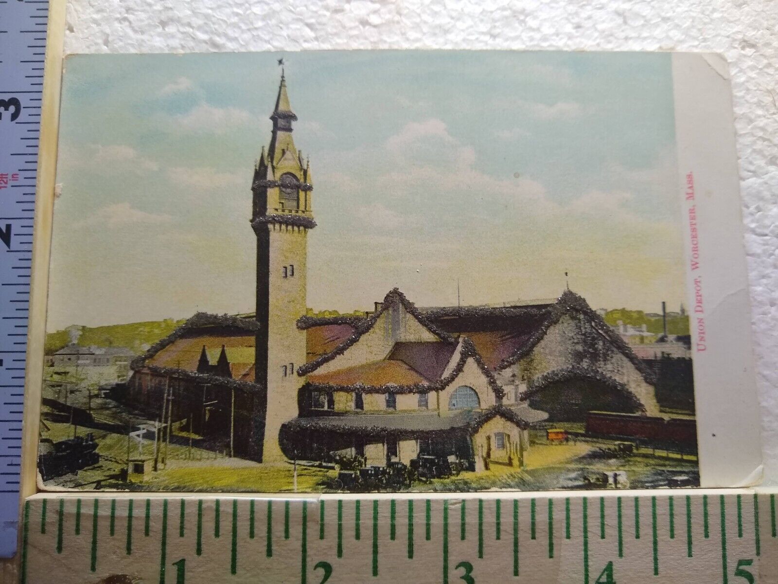 Postcard Union Depot Worcester Massachusetts USA