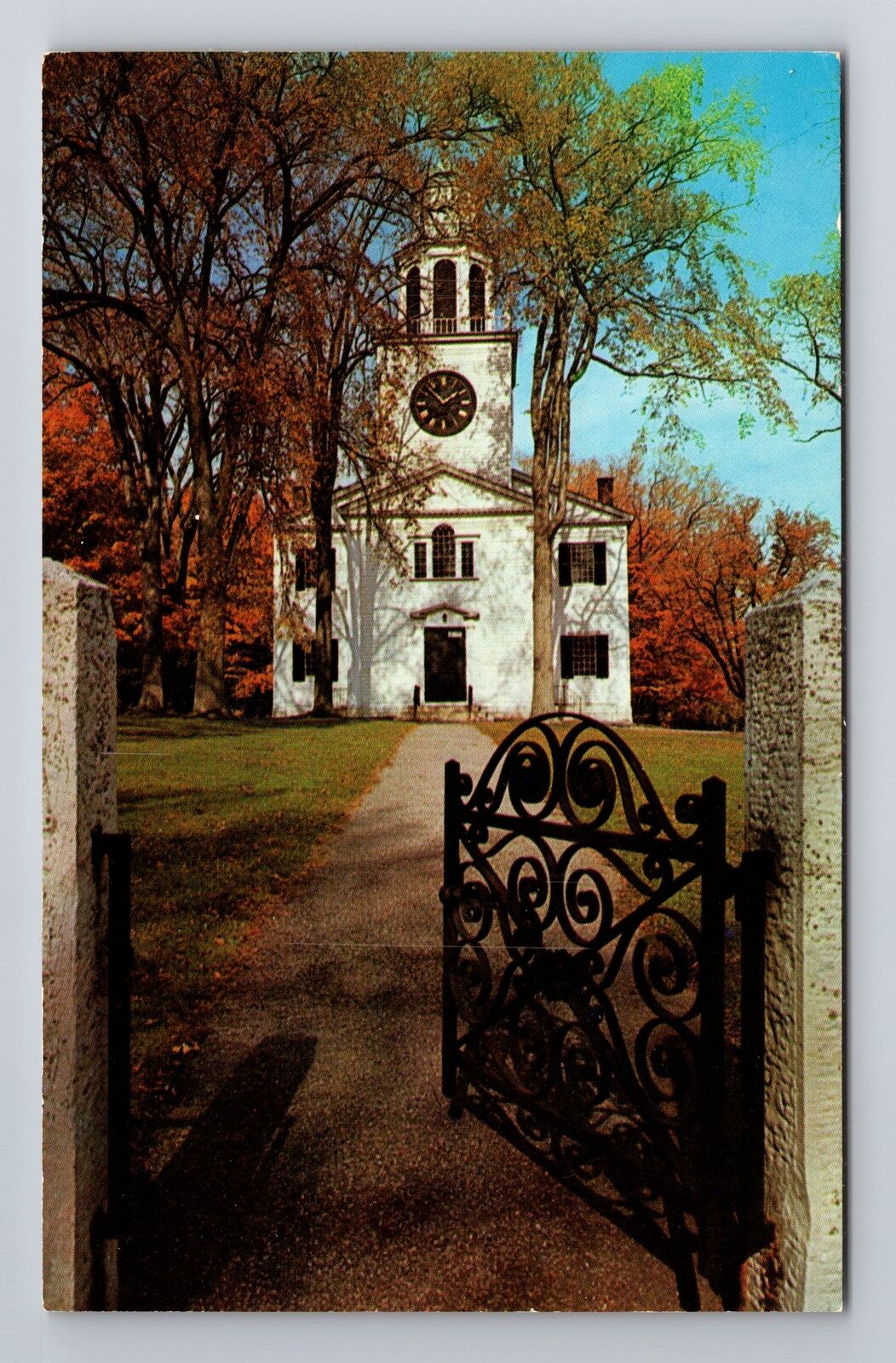 Berkshires MA- Massachusetts, Church On The Hill, Antique, Vintage Postcard