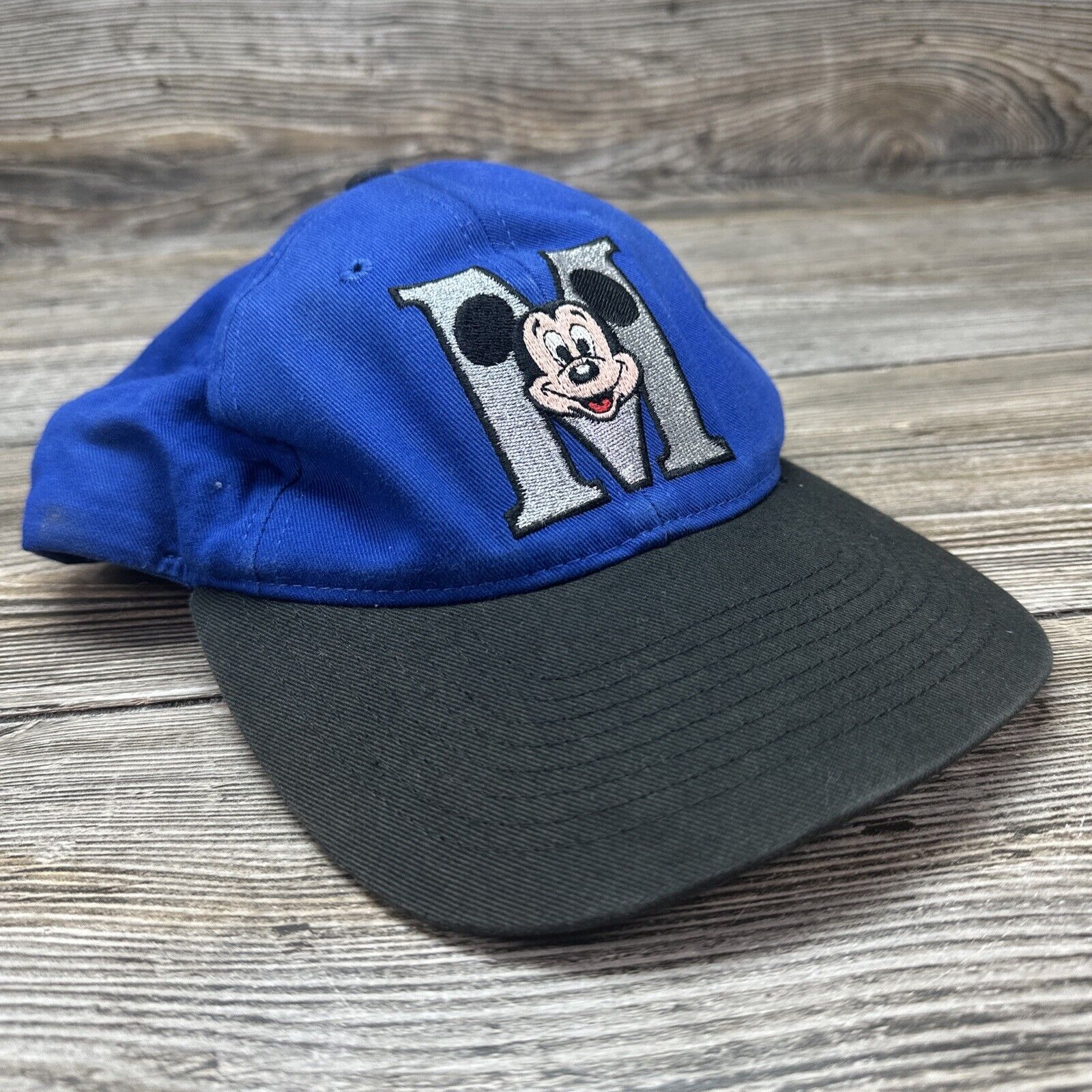 Vtg Walt Disney World Youth SnapBack Hat Cap Blue Goofys Hat Co Mickey