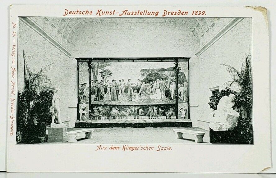 Dresden Deutsche Kunstassutellung, Partie im Klingerschen Saale Postcard J13