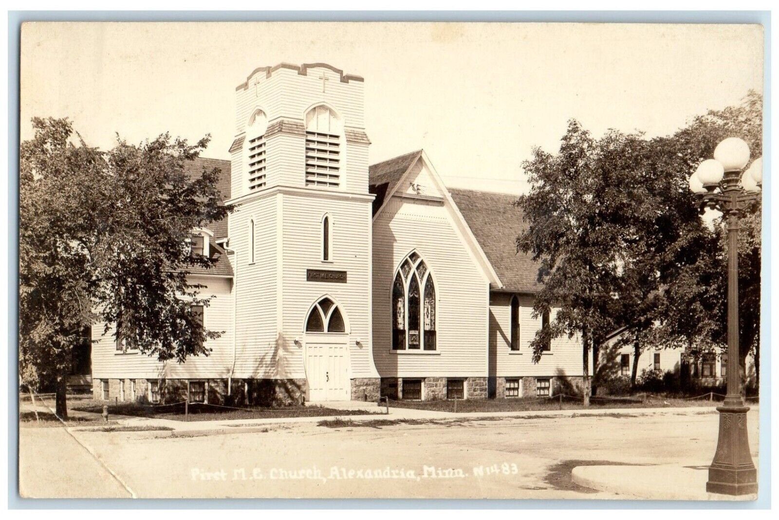 c1940's First ME Church Alexandria Minnesota MN RPPC Photo Vintage Postcard