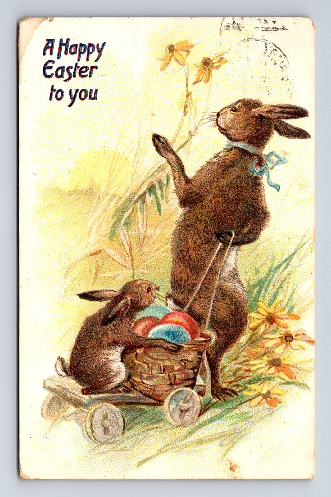 1908 TUCK's Easter Series 112 Anthropomorphic Rabbit Bunny Mother Child Postcard