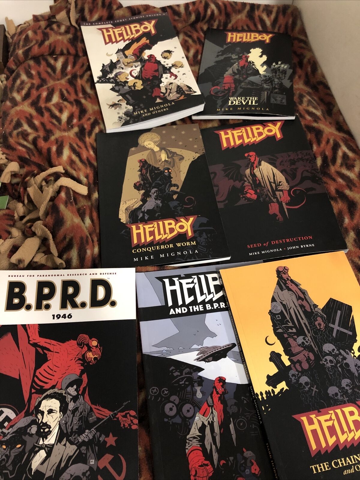 Hellboy 7 Book Lot Omnibus Paperback Mike Magnolia BPRD Conqueror Worm Seed 