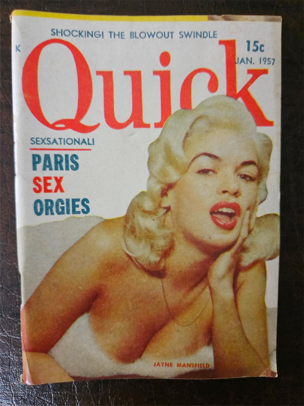 Quick magazine January 1957 pocket-size pin up Jayne Mansfield VG