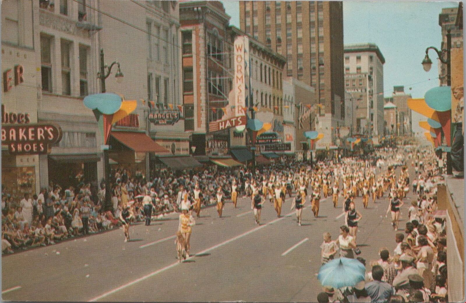 Postcard Main St Memphis TN 1967 
