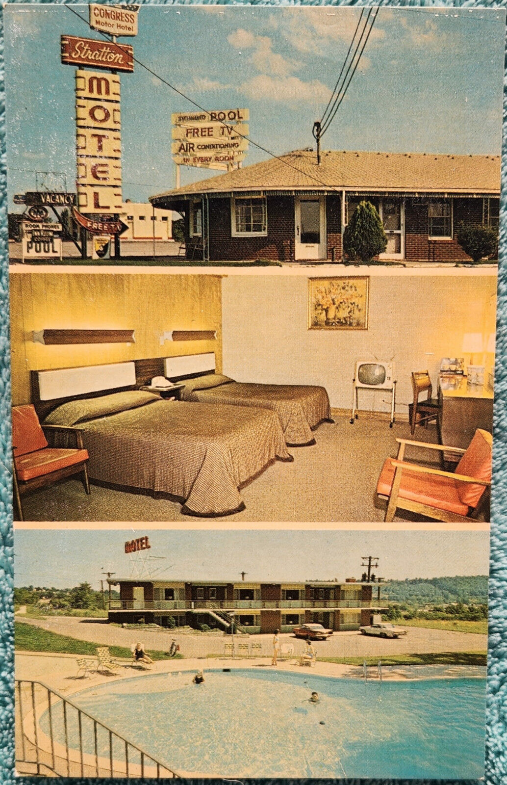 Stratton Motel Knoxville Tennessee 1950's Vintage Unused Postcard