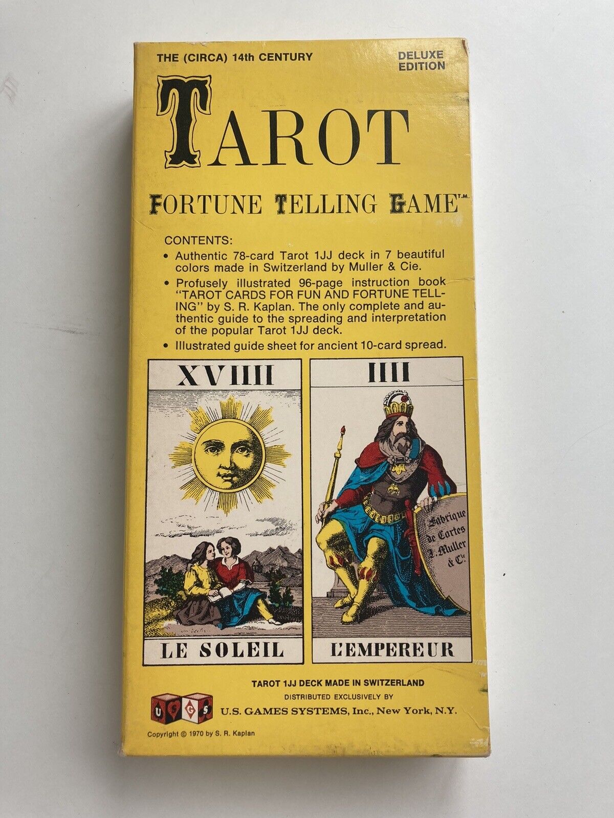 Swiss Tarot Cards 1970 US Games  Fortune Telling Deluxe Edition EXCELLENT