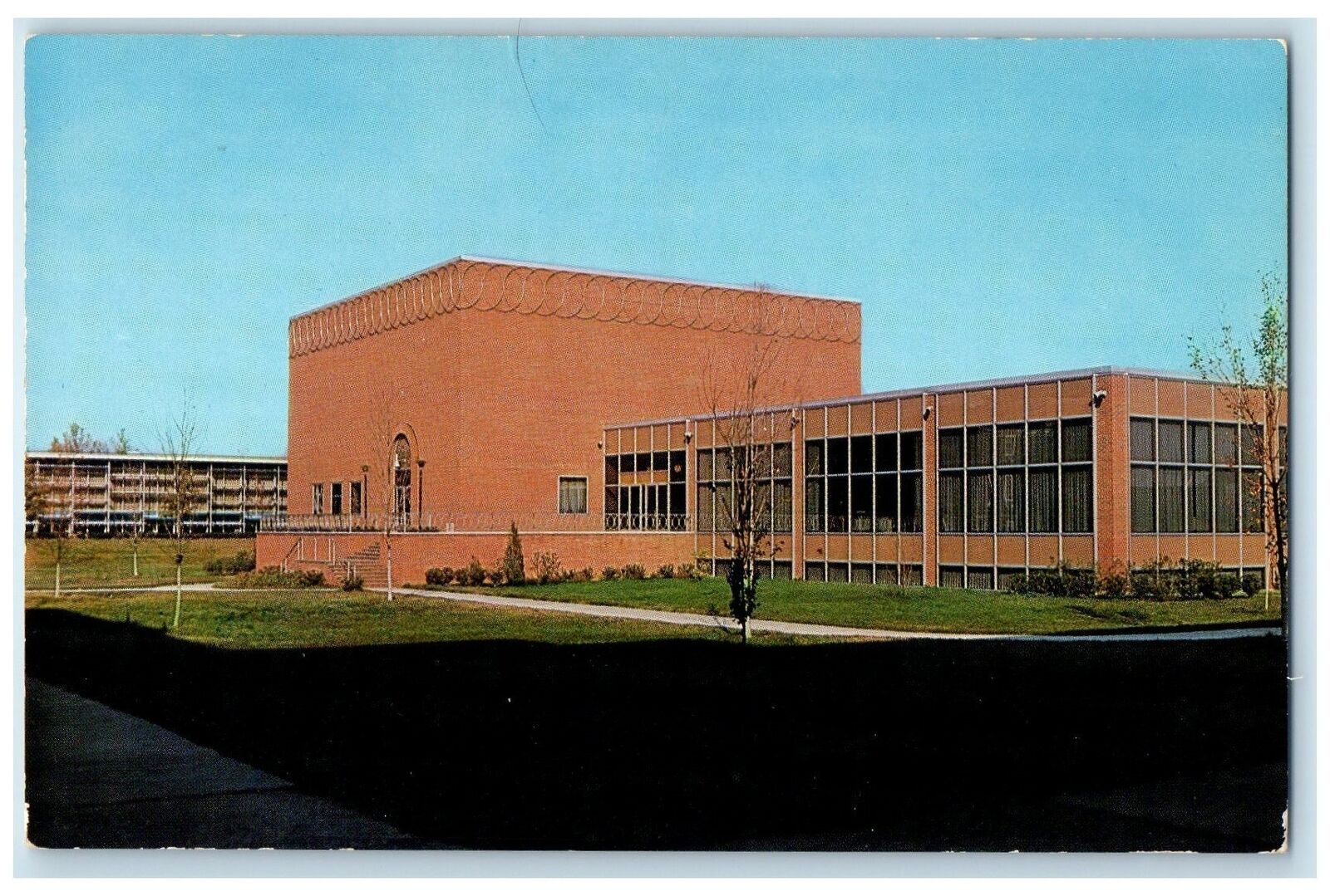 c1950's New Center Building Belknap Campus Restaurant Louisville KY Postcard