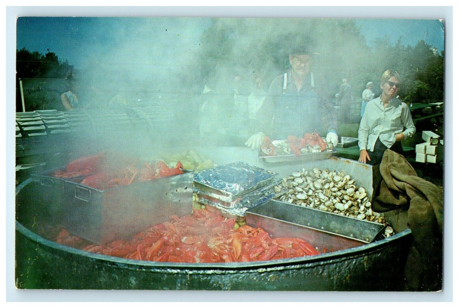 1968 Clambake Time At Wentworth Seafoods Portsmouth New Hampshire NH Postcard