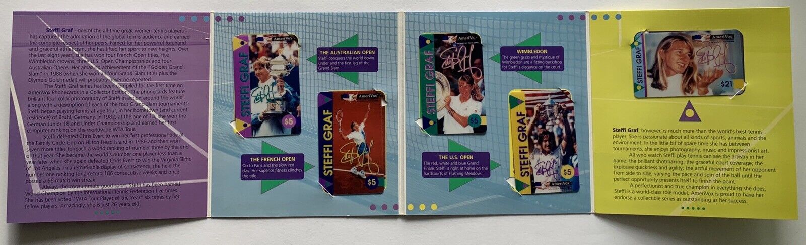 Vintage PHONE CARDS: 1995 Steffi Graf - AmeriVox 